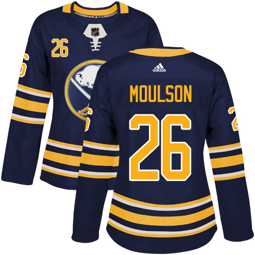 Adidas Buffalo Sabres 26 Matt Moulson Navy Blue Home Authentic Women Stitched NHL Jersey